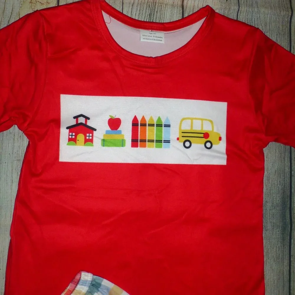 Boutique Back to School Boys Shorts Outfit Set